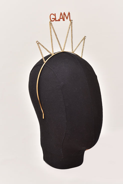 CROWN WITH GLAM WRITING AND STONES - Barrus London